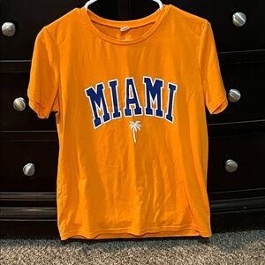 SHEIN Orange Miami Graphic Tee